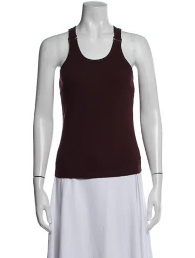 Pre-owned Dion Lee Scoop Neck Sleeveless Top W/ Tags In Burgundy