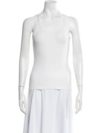Pre-owned Dion Lee Scoop Neck Sleeveless Top In White