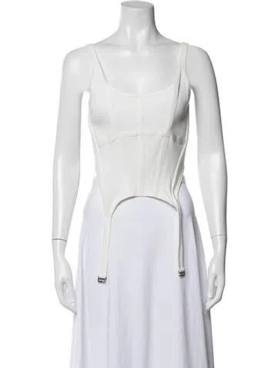 Pre-owned Dion Lee Scoop Neck Sleeveless Top In White
