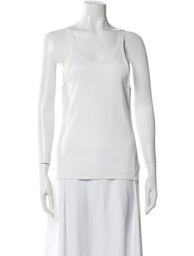 Pre-owned Dion Lee Scoop Neck Sleeveless Top In White