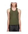 Dion Lee Khaki Rib Shift Tank Top In Green