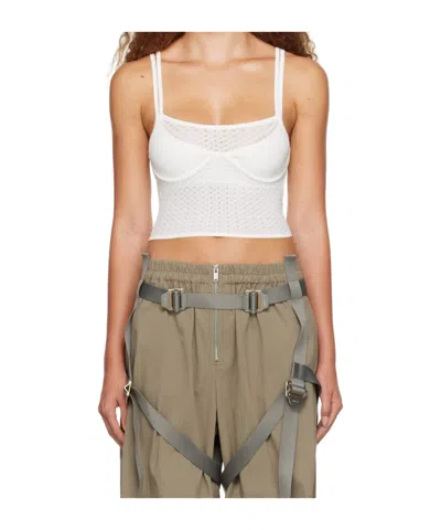 Dion Lee Serpent Lace-panelled Bralette Top In Multi