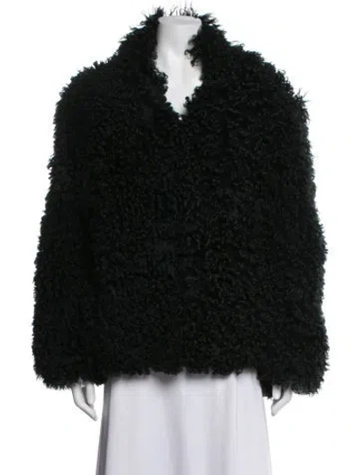 Pre-owned Dion Lee Shearling Jacket In Black