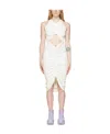Dion Lee White Organic Cotton Midi Dress In White