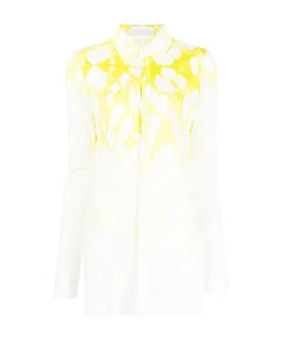 Dion Lee Shibori Miter Placket Shirt In White