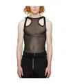 Dion Lee Shift Loop Sheer Tank Top In Black