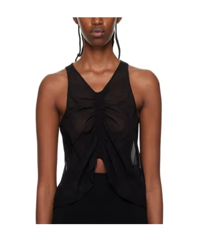 Dion Lee Shired Draped Tank Top In Black