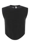 Dion Lee Black Cotton Tank Top In Black