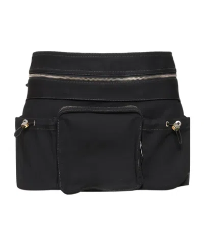 Dion Lee Short Skirt With Waist Pocket In Black