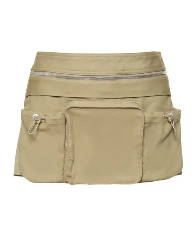 Dion Lee Short Skirt With Waist Pocket In Brown