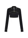 Shop Dion Lee Shrunken Snap Polo Top