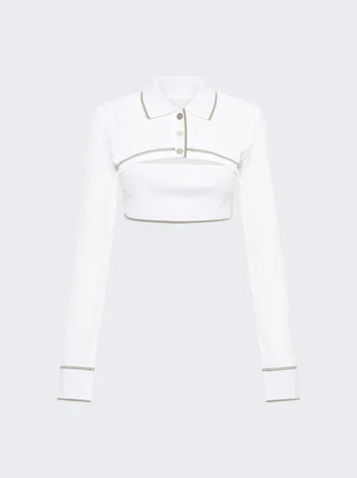 Dion Lee Shrunken Snap Polo Top In Multi