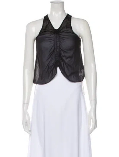 Pre-owned Dion Lee Silk Halterneck Top In Black
