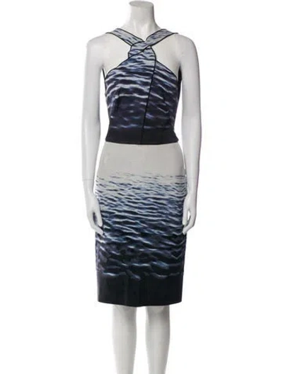 Pre-owned Dion Lee Silk Knee-length Dress In Blue