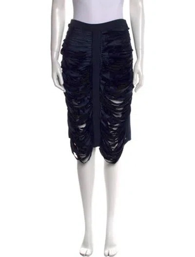 Pre-owned Dion Lee Silk Knee-length Skirt In Blue