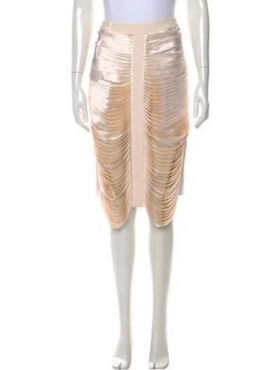 Pre-owned Dion Lee Silk Knee-length Skirt In Neutral
