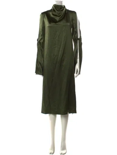 Pre-owned Dion Lee Silk Midi Length Dress W/ Tags In Green