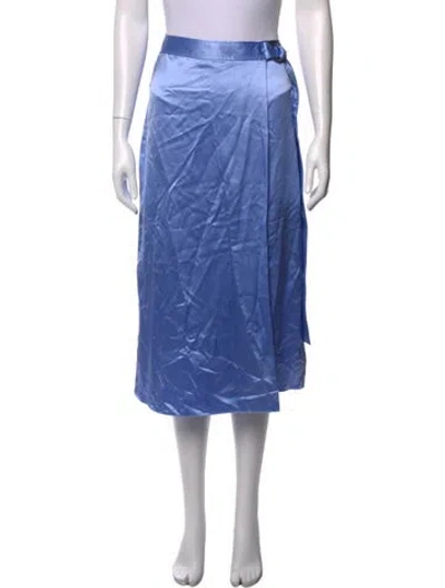 Pre-owned Dion Lee Silk Midi Length Skirt In Blue