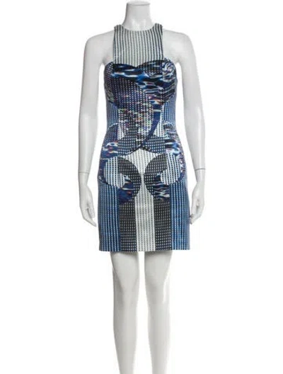 Pre-owned Dion Lee Silk Mini Dress In Black