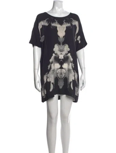 Pre-owned Dion Lee Silk Mini Dress In Black
