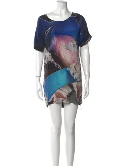 Pre-owned Dion Lee Silk Mini Dress In Blue