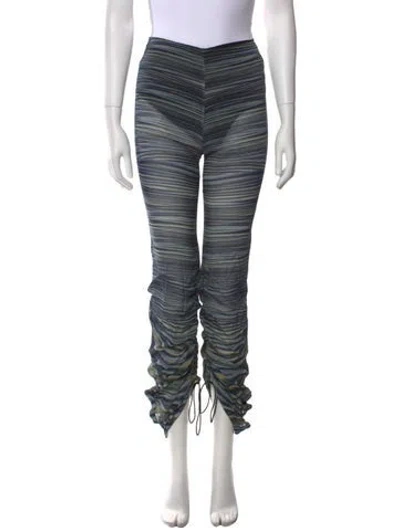 Pre-owned Dion Lee Silk Straight Leg Pants In Multi