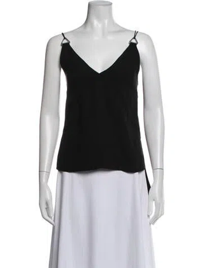 Pre-owned Dion Lee Silk V-neck Top In Blue