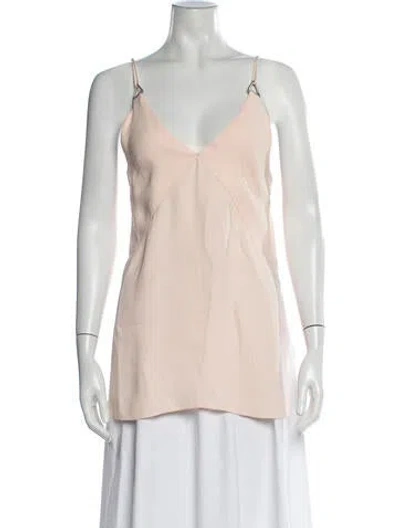Pre-owned Dion Lee Silk V-neck Top In Pink