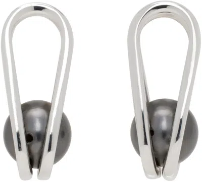 Dion Lee Silver Medium Cage Earrings