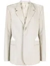 Dion Lee Single-breasted Wool Blazer In Grey