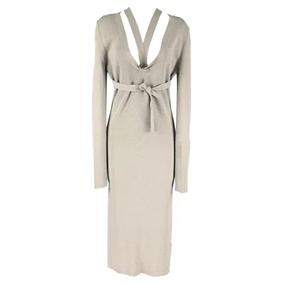 Pre-owned Dion Lee Size M Grey Viscose Blend Midi Mid-calf Dress In Gray