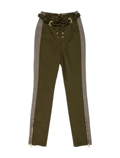 Pre-owned Dion Lee Skinny Leg Pants In Green