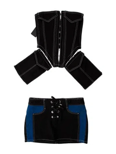 Pre-owned Dion Lee Skirt Set W/ Tags In Black