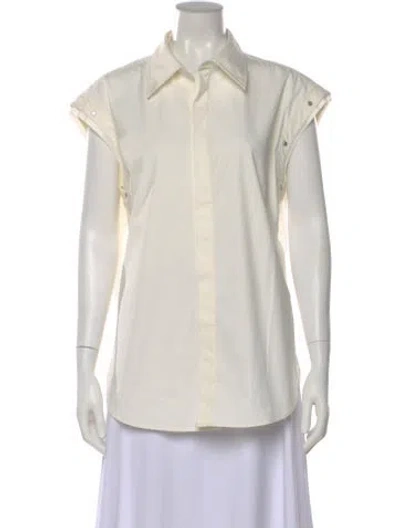 Pre-owned Dion Lee Sleeveless Button-up Top In Neutral