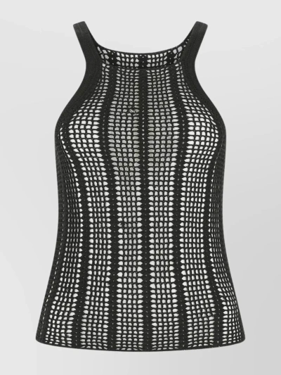 DION LEE SLEEVELESS RIBBED KNIT WITH GEOMETRIC PATTERN