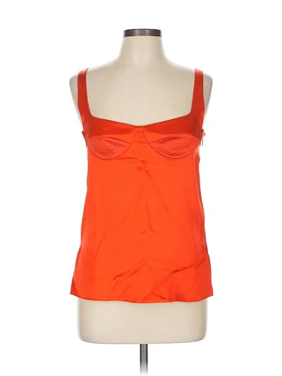 Pre-owned Dion Lee Sleeveless Silk Top Orange Sweetheart Neckline Tops