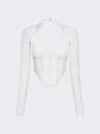 Dion Lee Snakeskin Column Corset Top In White