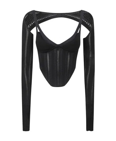 Dion Lee Snakeskin-effect Column Corset In Black