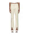 Dion Lee Off-white Split Frayed Trousers In Nude