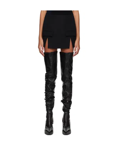 Dion Lee Split-hem Mini Skirt In Black