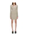 Dion Lee Gray Semi-sheer Minidress In Nude