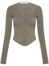 Dion Lee Square-neck Corset-style Top In Slate