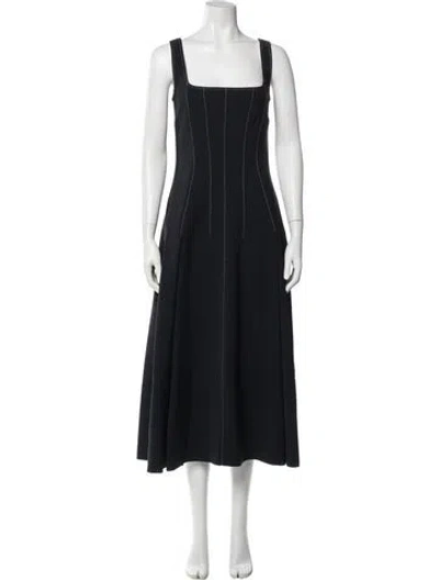 Pre-owned Dion Lee Square Neckline Long Dress In Blue