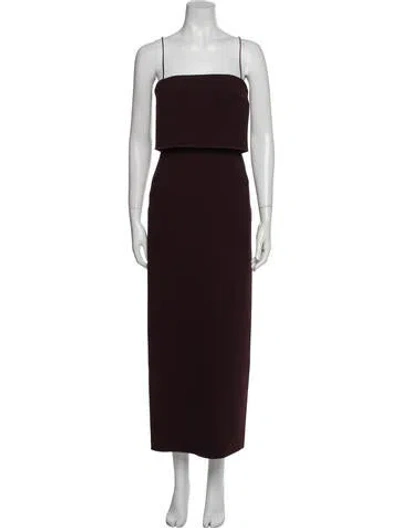 Pre-owned Dion Lee Square Neckline Long Dress In Burgundy