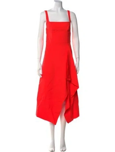 Pre-owned Dion Lee Square Neckline Long Dress In Orange