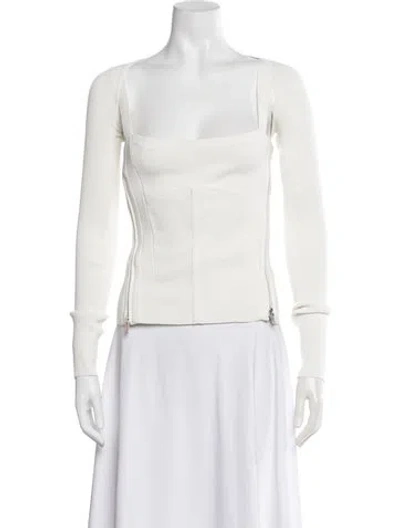 Pre-owned Dion Lee Square Neckline Long Sleeve Top In Neutral