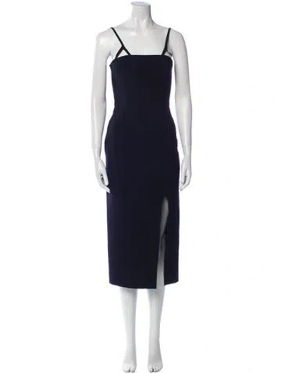 Pre-owned Dion Lee Square Neckline Midi Length Dress In Blue