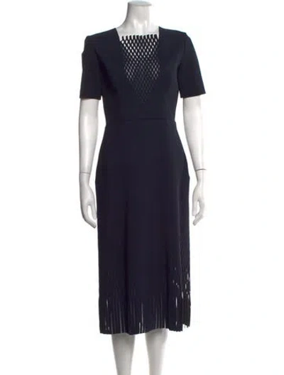Pre-owned Dion Lee Square Neckline Midi Length Dress In Blue