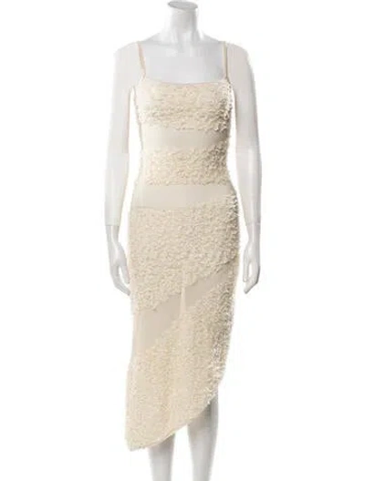Pre-owned Dion Lee Square Neckline Midi Length Dress In Neutral