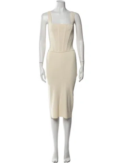Pre-owned Dion Lee Square Neckline Midi Length Dress In Neutral